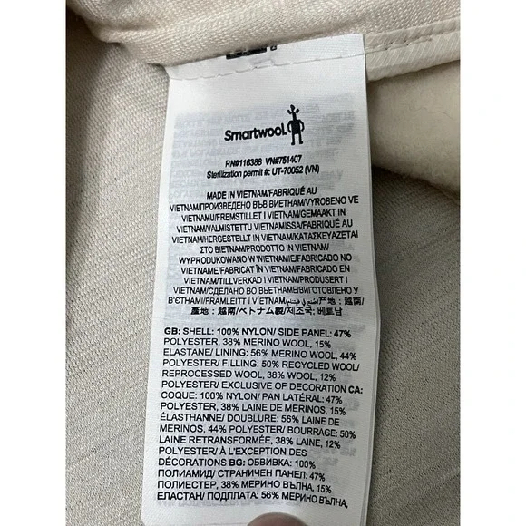 Smartwool Women's Off White Smartloft Hoodie Vest XS Nano Puffer Quilted Zip - Picture 4 of 9